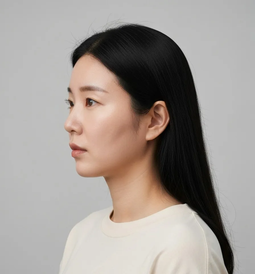 강남 피부과 울쎄라 리프팅 시술 전 턱선 처짐 탄력 저하